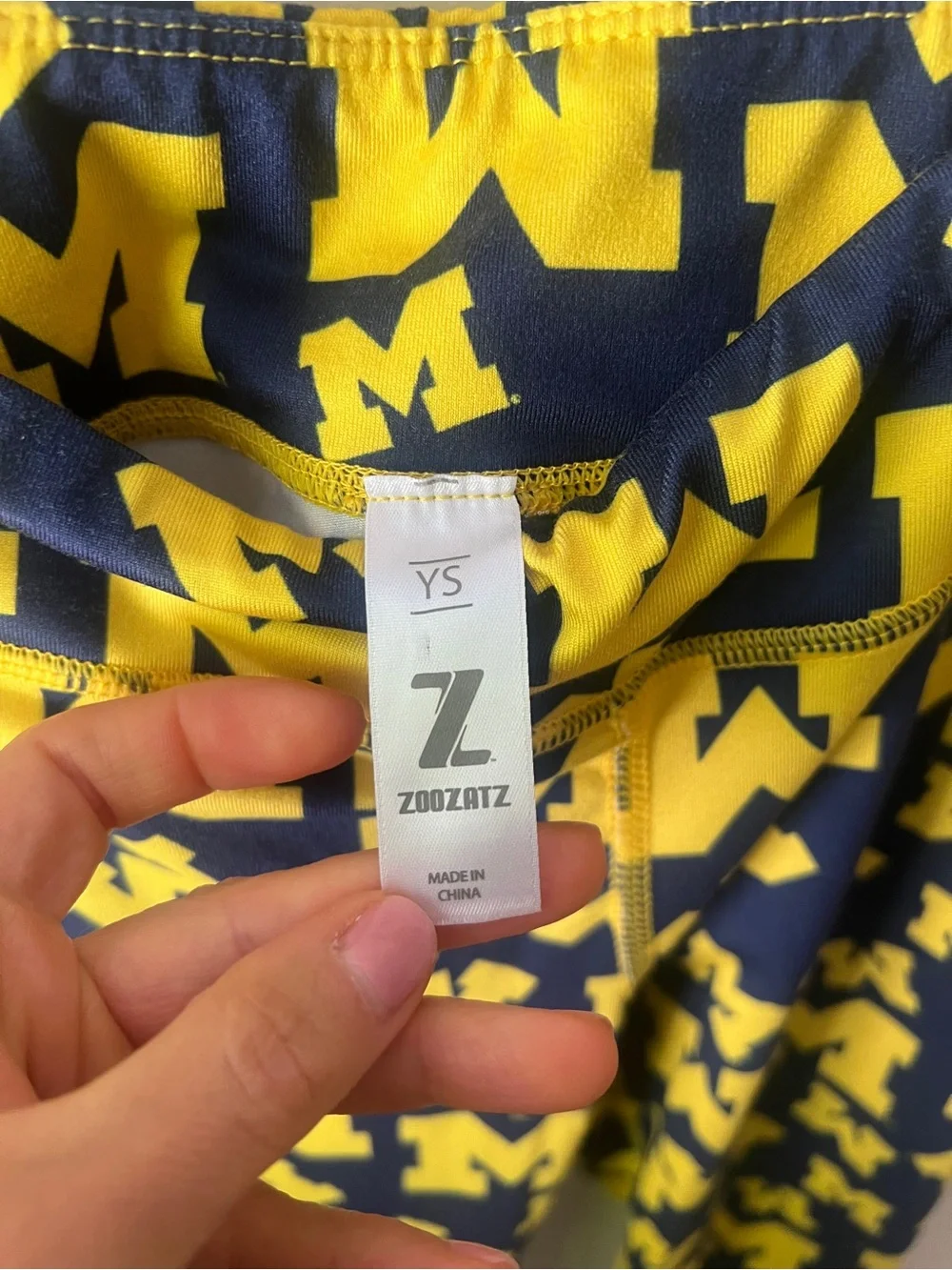 Girls Universiry of Michigan Maize and Blue Legginds